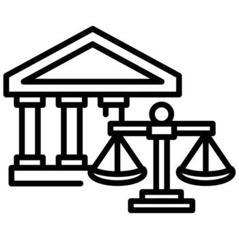 court building outline icon design good for web or mobile app vector