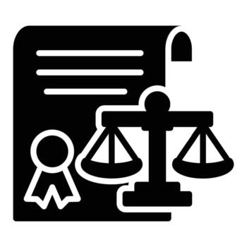 certificate and scales solid icon design good for web or mobile app vector