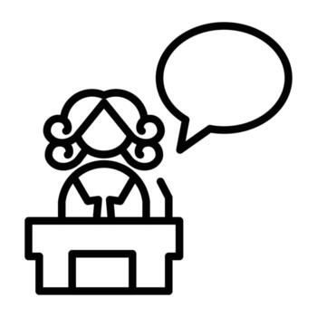 judge decision outline icon design good for web or mobile app vector