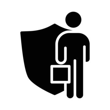 businessman with shield solid icon design good for web or mobile app vector