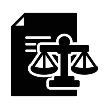 compliance icon, business rules policy, documents with scales solid icon design good for web or mobile app vector