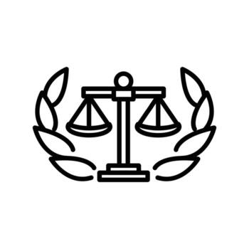 Scale of justice outline icon design good for web or mobile app vector