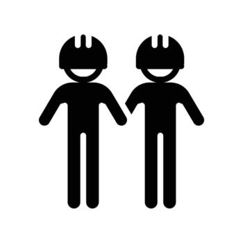 engineer cooperation solid icon design good for web or mobile app vector