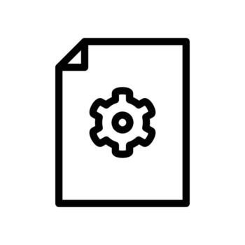 document and gear inside outline icon design good for web or mobile app vector