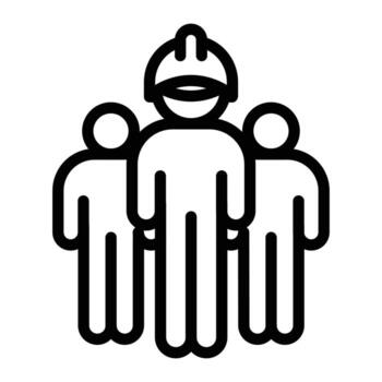 Construction Team Builders Engineers Workers outline icon design good for web or mobile app vector