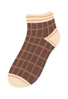 Winter sock checkered pattern design vector