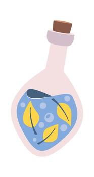 con sabor de corcho matraz con magia elixir vector