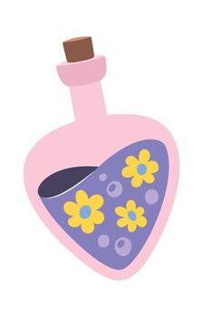 mágico líquido elixir vaso matraz vector