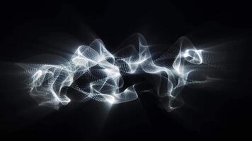 Abstract wavy particle shape, digital wave of dots, futuristic dark luxurious background video