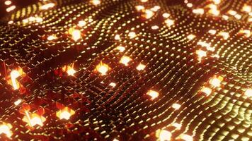 senza soluzione di continuità oro rettangolare piastrelle onda ciclo continuo - astratto 3d metallico sfondo. 3d interpretazione video