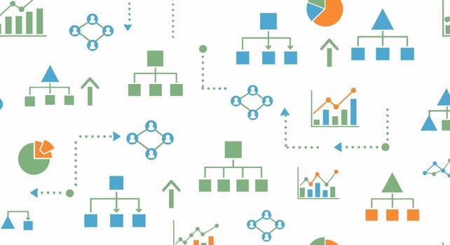 Pattern of Business Charts and Diagrams for Data Visualization. vector