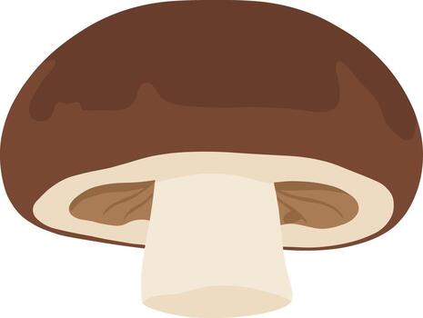 Simple Flat Design Shiitake Mushroom Icon Isolated on White Background vector