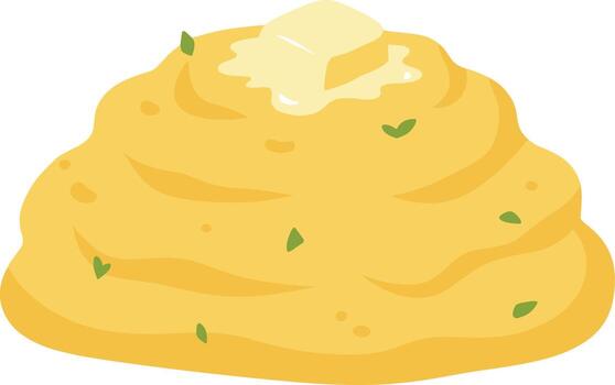 A pile of mashed potatoes with butter on top vector