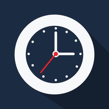 Circle Clock Timer 3 PM vector