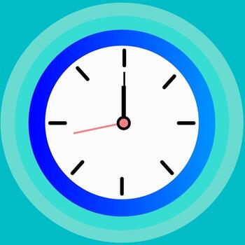 Round Clock Twelve O Clock Shadow Alternate vector