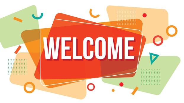 Welcome text design with geometric element design illustration vector