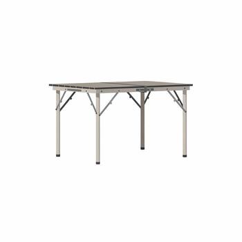 Portable Folding Camping Table with Aluminum Frame and Durable Surface. vector