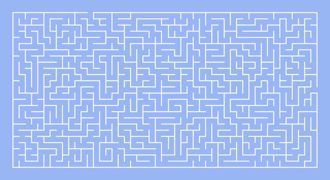 Maze Puzzle Challenge Design On Blue Background, Abstract Brain Game Illustration vector