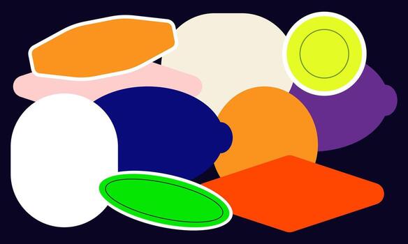 Sticker label emblem shape blank badge collection set bundle template print art editable vector