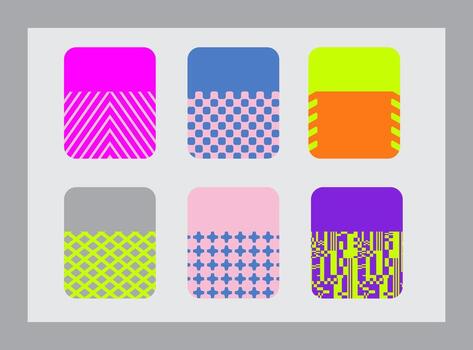 Swiss geometric design colorful background pattern template collection editable vector