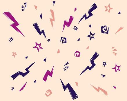 Doodle retro comic sketch explosion scrible pattern background texture overlay editable vector