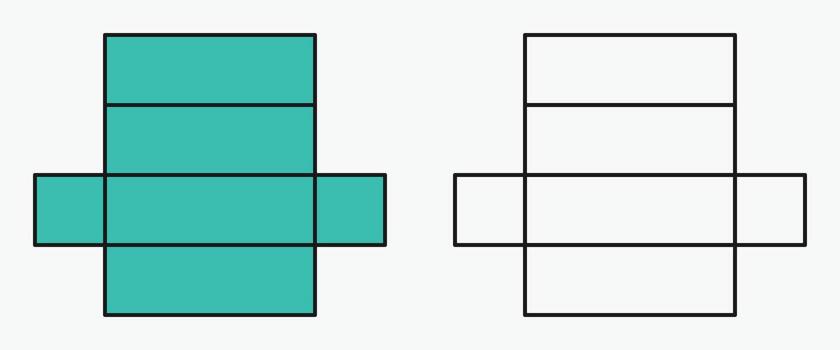 3D rectangular prism shape nets exercise in mathematics. vector