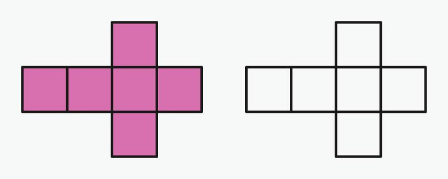 3d cubo forma redes ejercicio en matemáticas. vector
