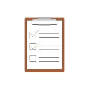 Clipboard with checklist icon. Flat illustration of clipboard with checklist icon for web, Document Icon design file vector