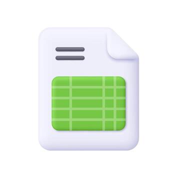 Document icon with spreadsheet vector