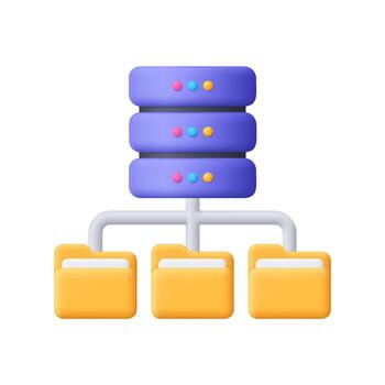Database and folder graphic vector