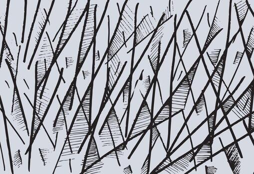 Abstract black lines and geometric shapes creating a modern and artistic design on a light background. vector