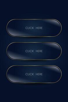 Minimalist luxury button with dark gradient tones and subtle golden edges designed for modern, luxury-themed web interfaces. illustration vector