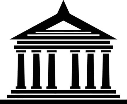 Classic architectural building with columns and pediment vector