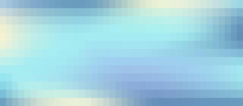 Pixelated gradient square. Blue mesh 8 bit horizontal background. Blur effect shapes mosaic. vector