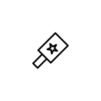 Geometric star symbol on a rectangular form conceptual representation of ranking with a minimalist vector