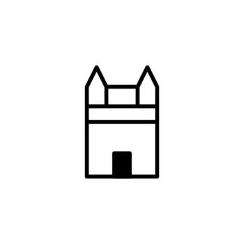 minimalista conceptualización de arquitectónico diseño vitrinas un sencillo vivienda icono con básico vector