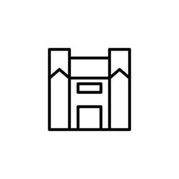A minimalist building outline depicting architectural simplicity and modern design conveying vector