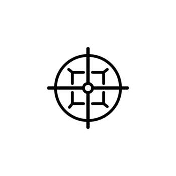 Geometric precision target emblem showcases linear accuracy design element featuring vector