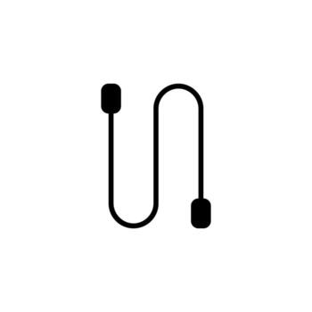 Minimalist depiction of a black cable in a winding path offering simplistic connectivity solution vector