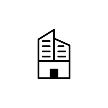 Modern building outline icon showcasing architectural simplicity in a minimalist design aesthetic vector