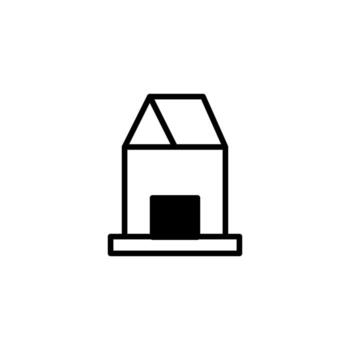 Minimalistic home icon illustration depicting conceptual dwelling with simple lines and geometric vector