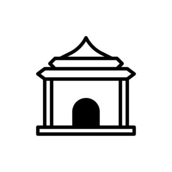 Minimalist geometric structure evoking eastern architectural design with clean lines simple shapes vector