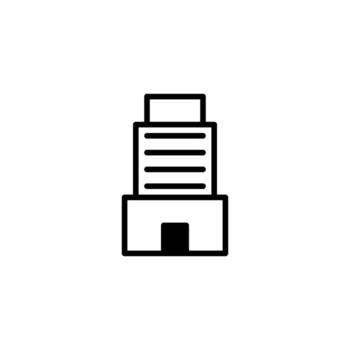 minimalista representación de un urbano oficina edificio ilustrando arquitectura y negocio estructuras vector