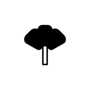 Stylized ginkgo biloba tree icon offers a botanical simplicity and design element for nature vector
