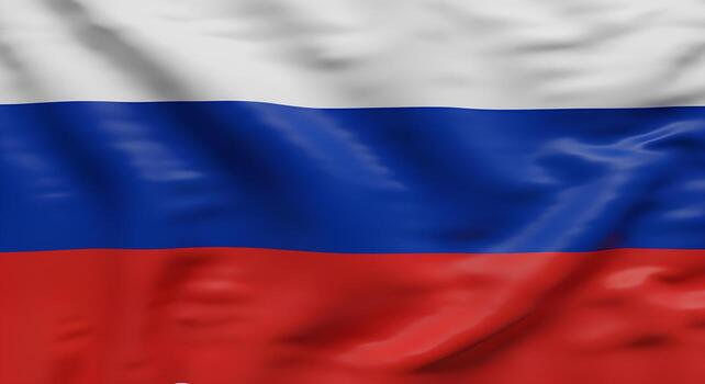 Flag of Russia featuring three horizontal stripes in white, blue, and red from top to bottom. photo