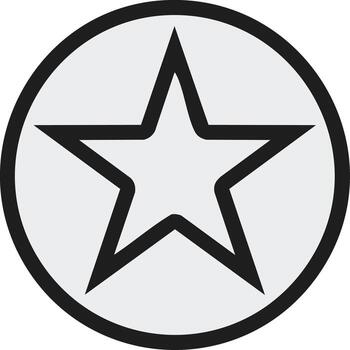 Star Icon in Circle Outline Black and White Simple Symbol Design Element vector