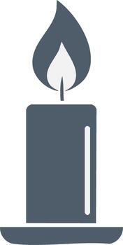 Modern simple illuminated candle icon graphic design element vector