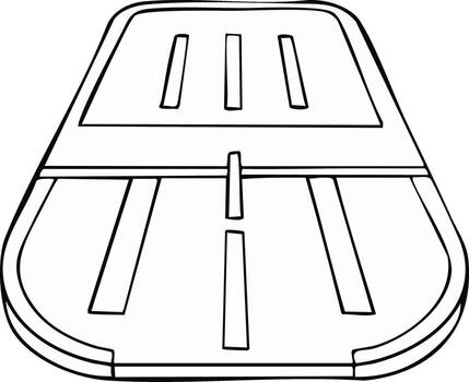 Doodle sketch of an empty runway with markings for aircraft vector