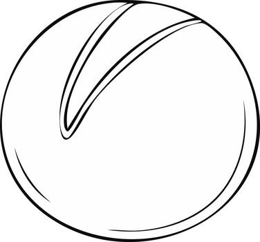 Simple outline drawing of a round loaf of bread with a scoring pattern vector