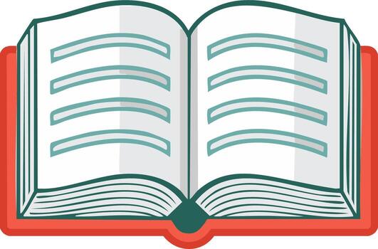 Illustration of an Open Book with Blank Pages for Reading and Education Concepts vector